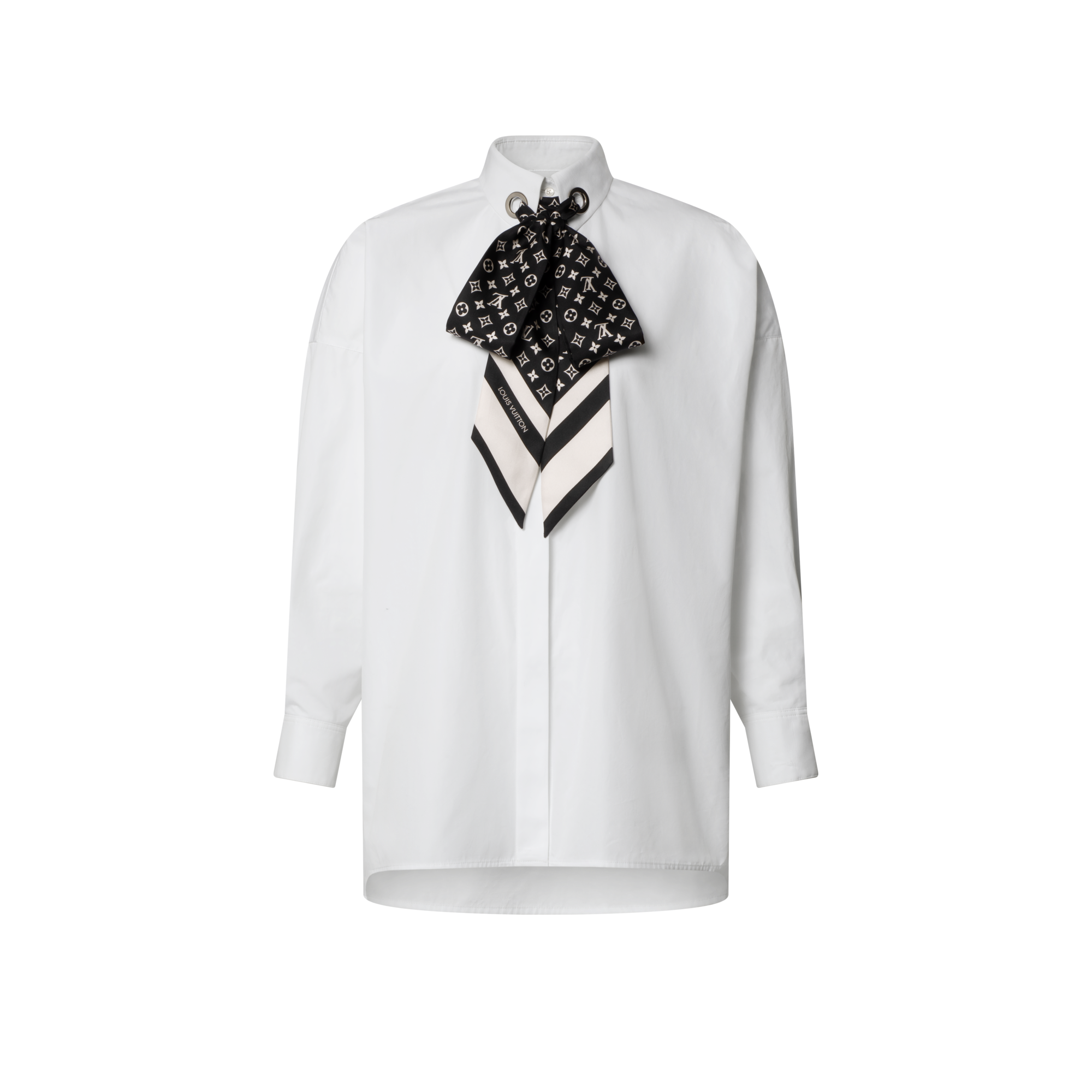 의류 티셔츠 & 블라우스 모노그램 스카프 셔츠 | 루이비통 공식 온라인 스토어® (크게 보기)