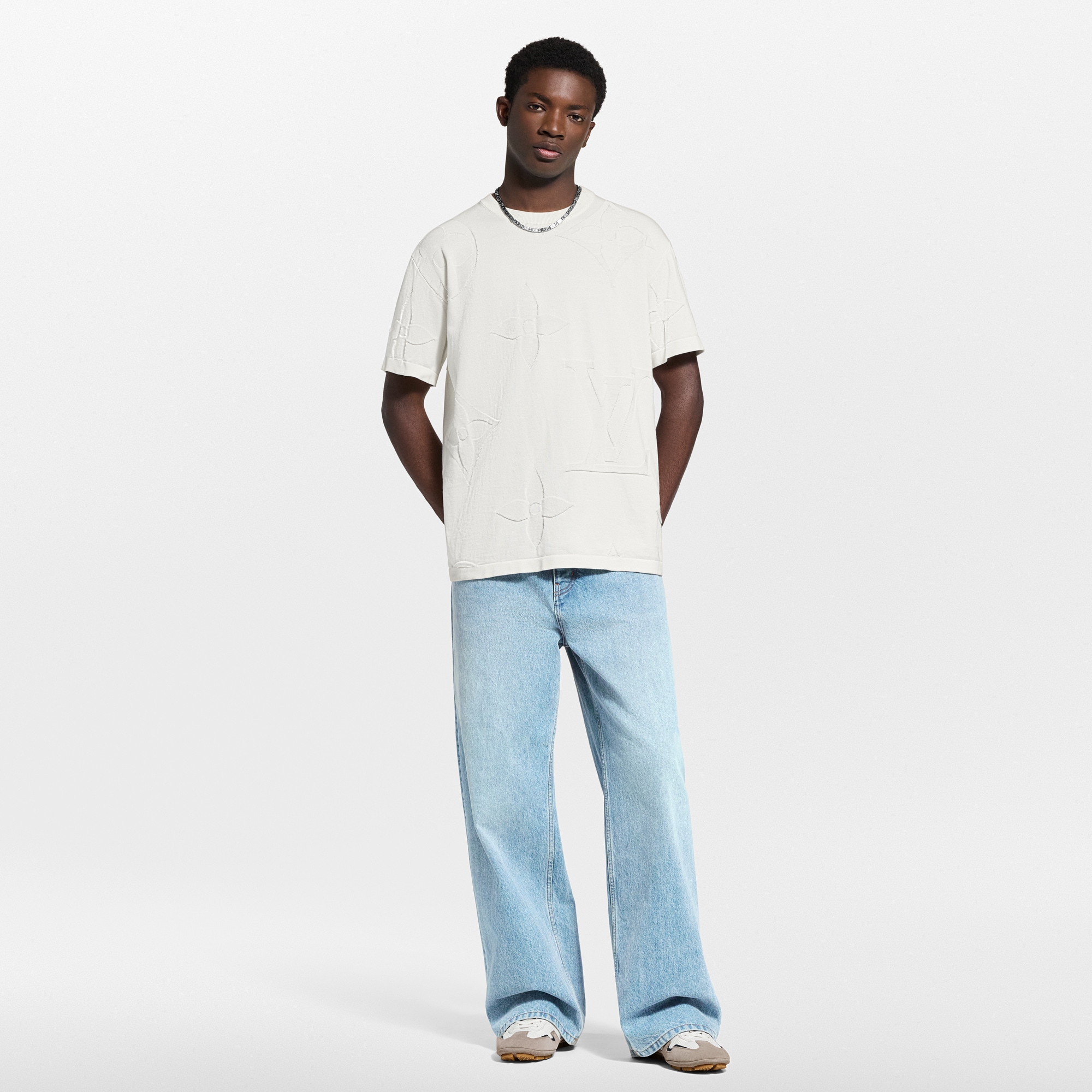  의류 의류 전체 보기 모노그램 쇼트 슬리브드 코튼 크루넥 | 루이비통 공식 온라인 스토어® (크게 보기)