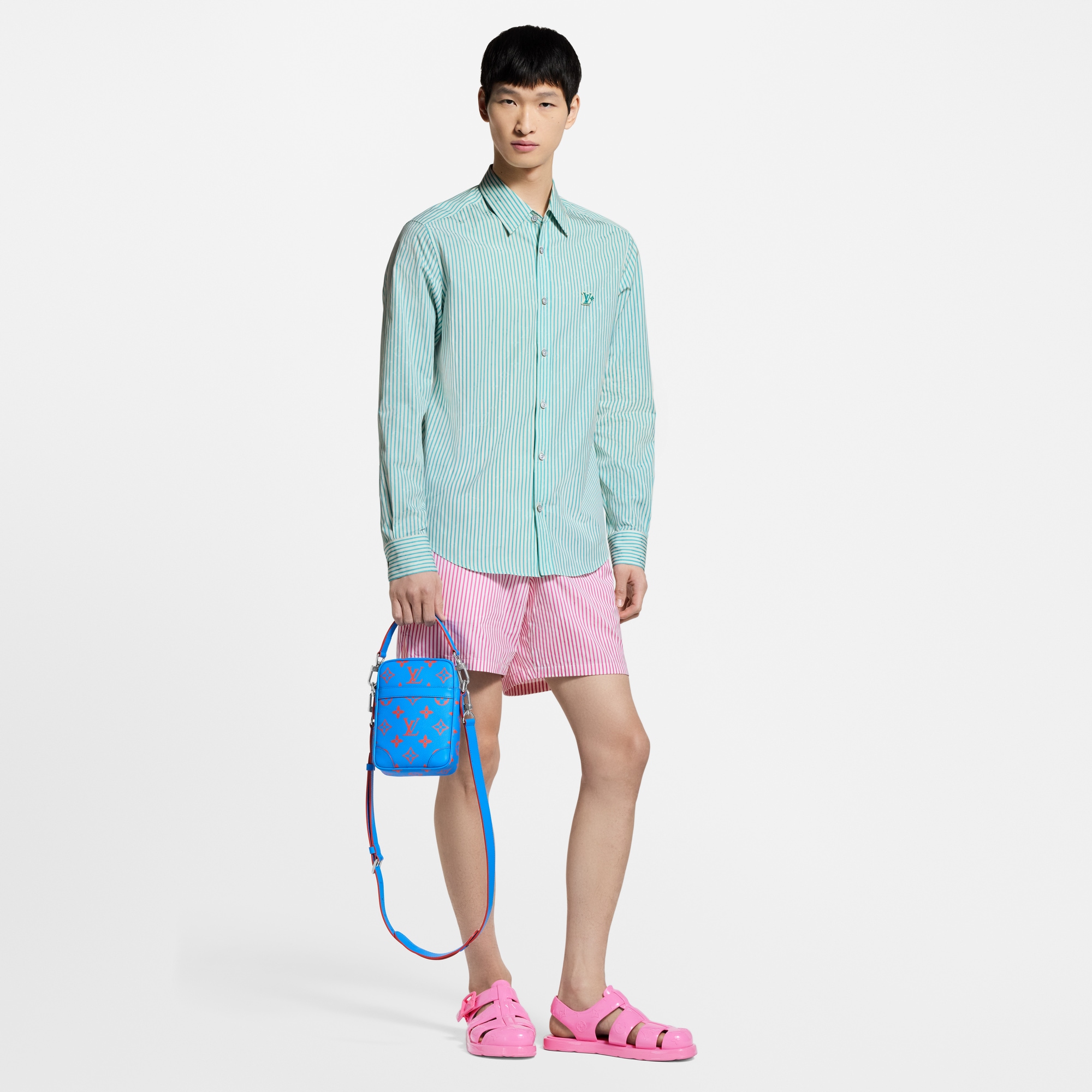  의류 셔츠 모노그램 스트라이프드 셔츠 | 루이비통 공식 온라인 스토어® (크게 보기)