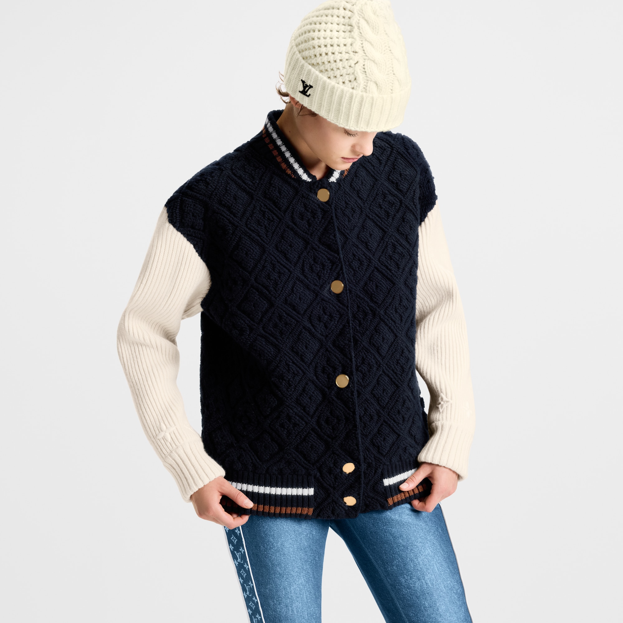  의류 코트 & 재킷 모노그램 타월링 바시티 재킷 | 루이비통 공식 온라인 스토어® (크게 보기)