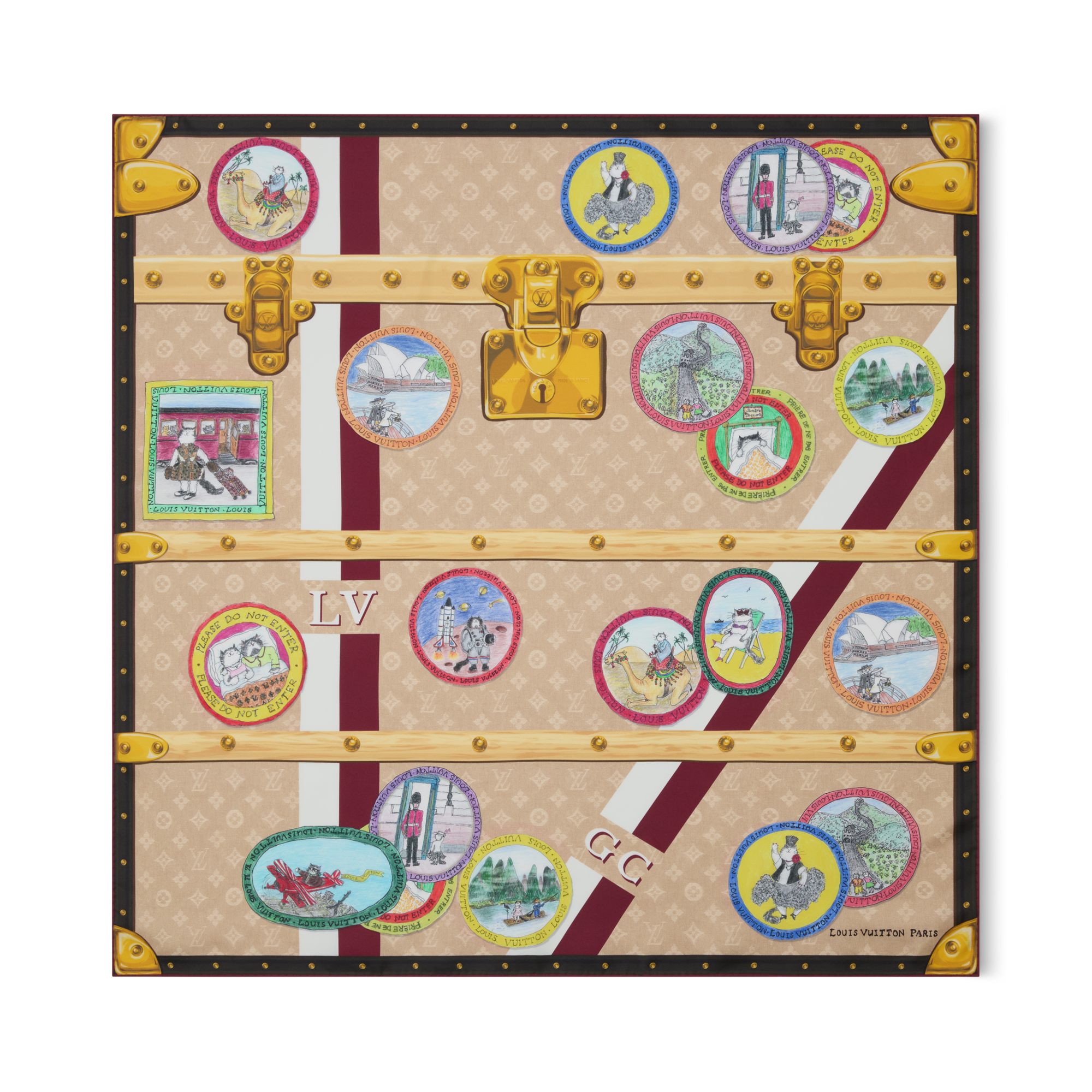 S00 액세서리 실크 스퀘어 & 방도 마이 LV 트렁크 스퀘어 90 | 루이비통 공식 온라인 스토어® (크게 보기)