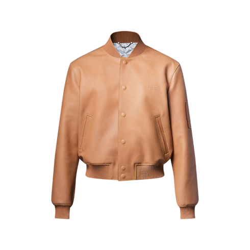 의류 아우터 & 코트 내추럴 레더 바시티 블루종 | 루이비통 공식 온라인 스토어® (크게 보기)