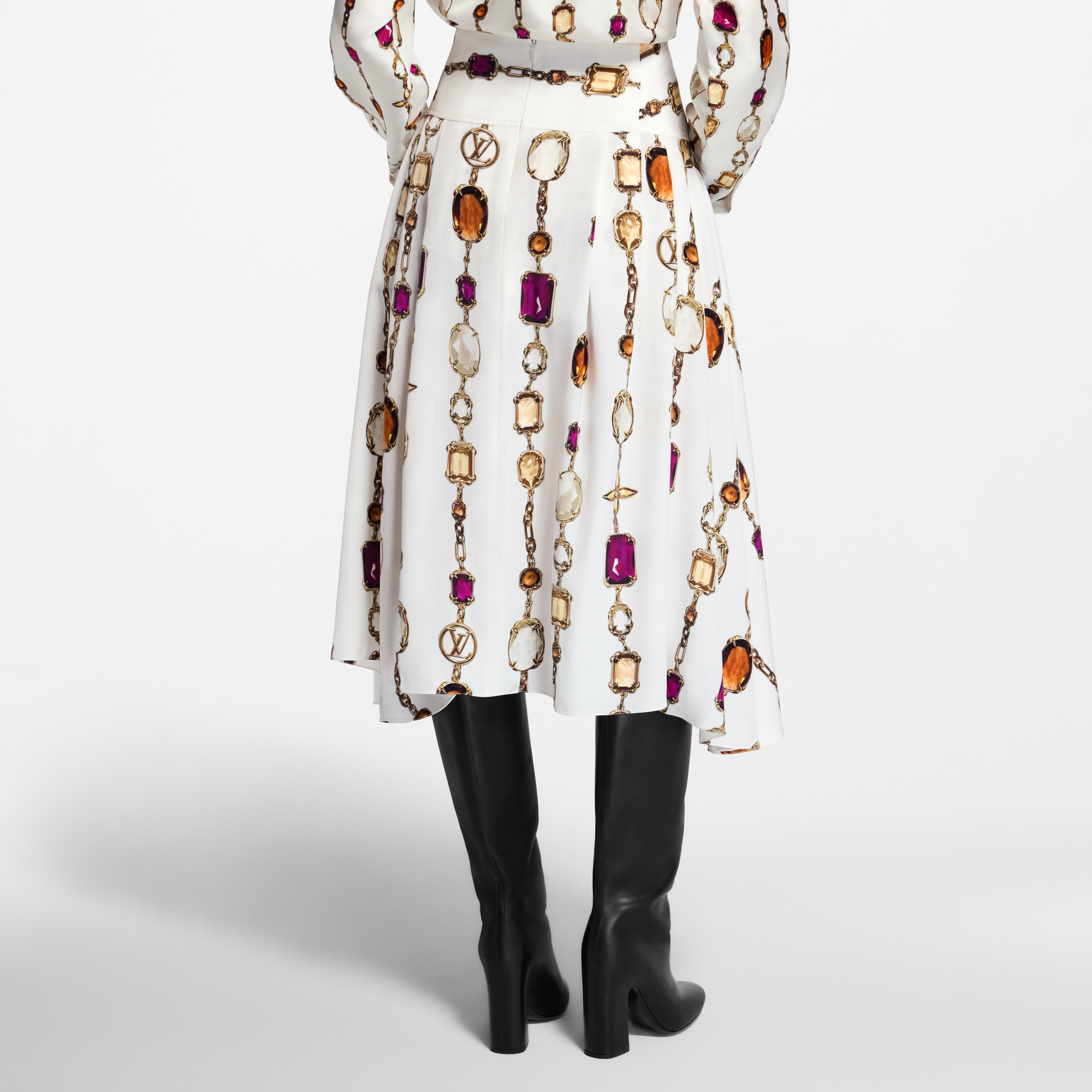  의류 스커트 & 쇼츠 목걸이 프린트 미디 스커트 | 루이비통 공식 온라인 스토어® (크게 보기)