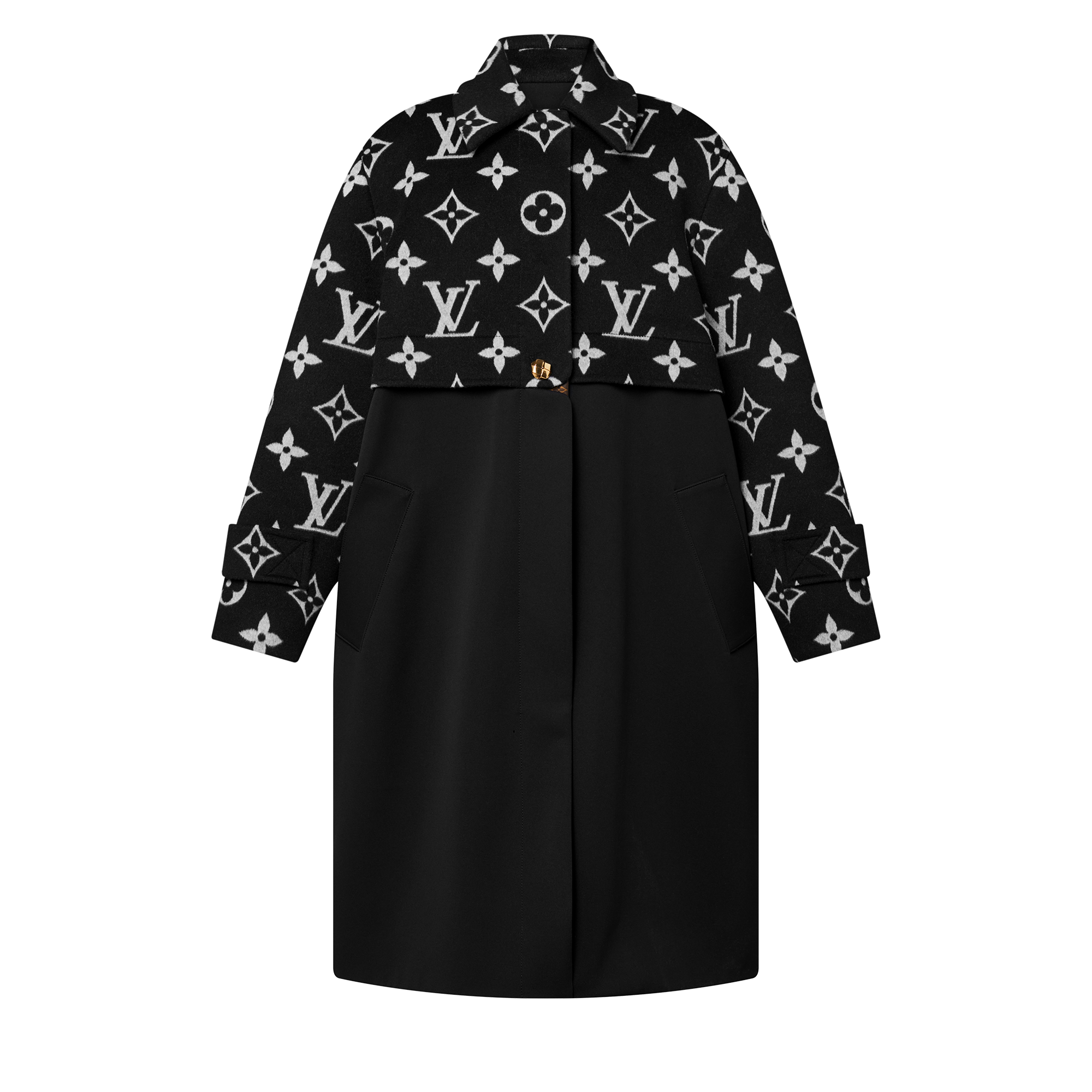  의류 코트 & 재킷 오버사이즈드 모노그램 액센트 코트 | 루이비통 공식 온라인 스토어® (크게 보기)