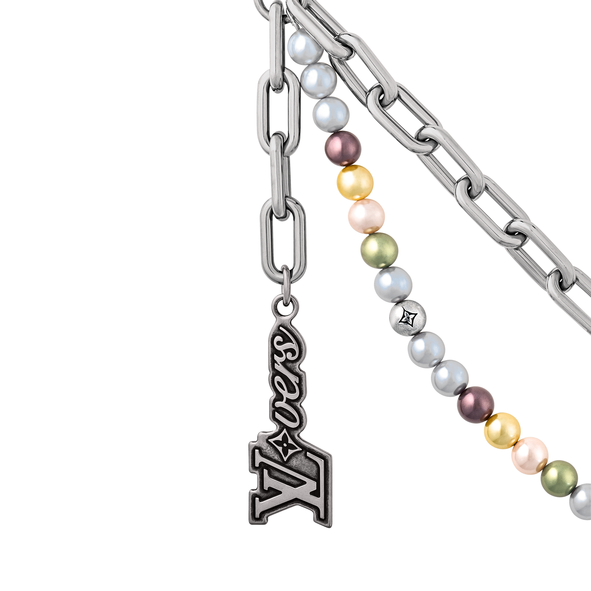 S00 액세서리 키 홀더 & 백참 펄 (Pearls) 체인 벨트 & 백 참 | 루이비통 공식 온라인 스토어® (크게 보기)