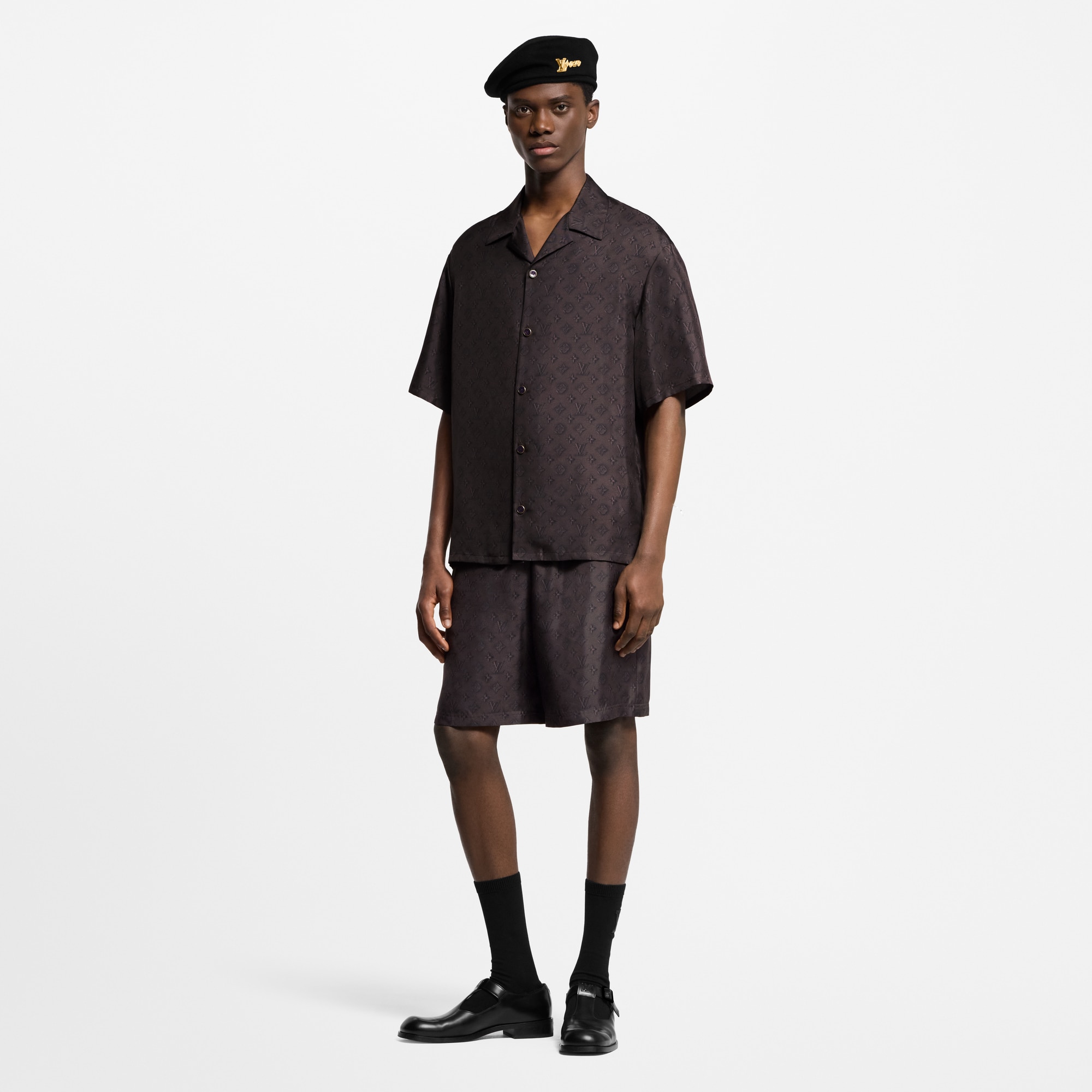  의류 셔츠 프린티드 모노그램 쇼트 슬리브드 실크 셔츠 | 루이비통 공식 온라인 스토어® (크게 보기)