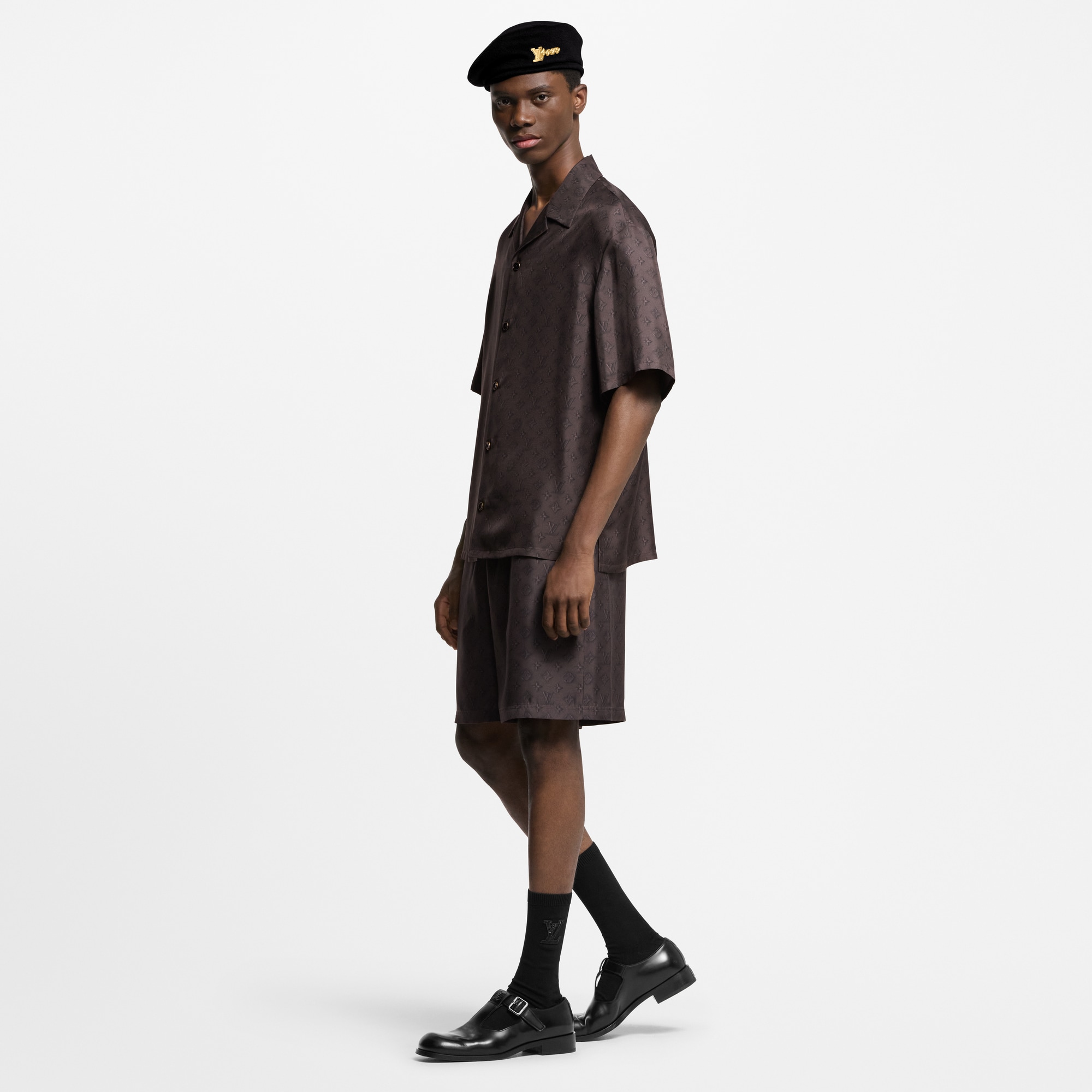  의류 팬츠 프린티드 모노그램 실크 쇼츠 | 루이비통 공식 온라인 스토어® (크게 보기)