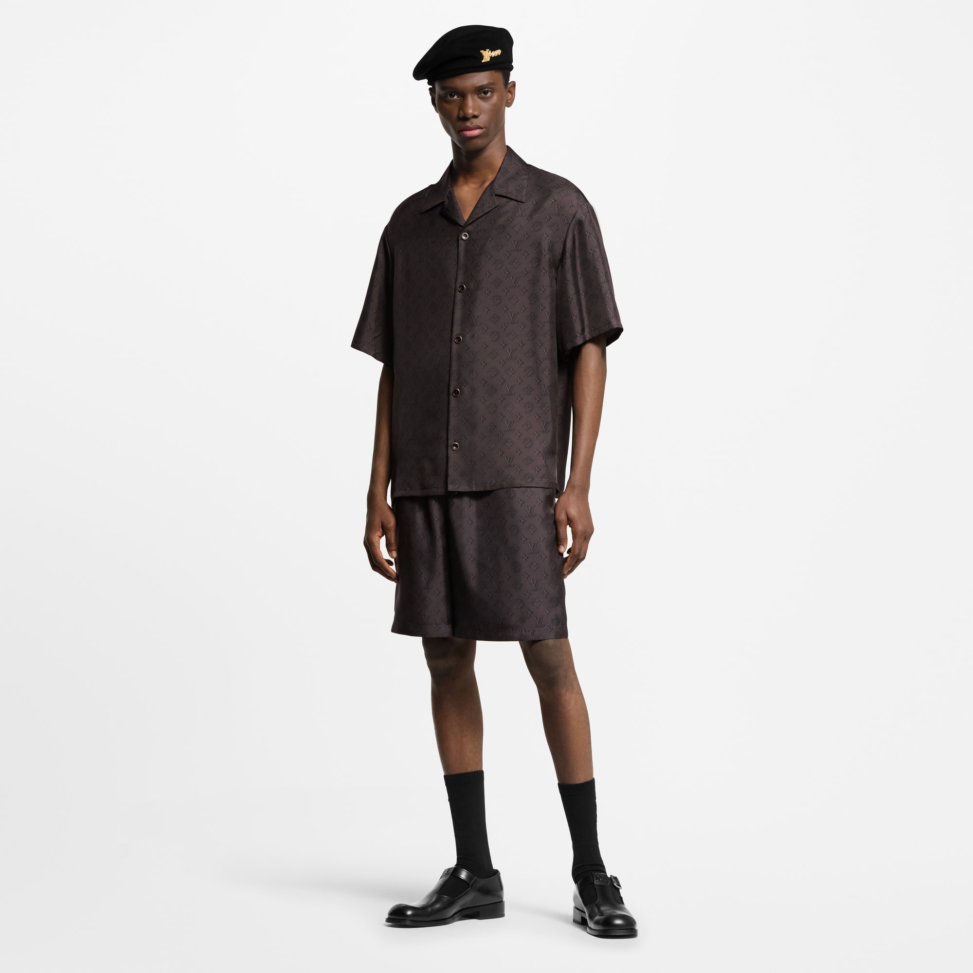  의류 팬츠 프린티드 모노그램 실크 쇼츠 | 루이비통 공식 온라인 스토어® (크게 보기)