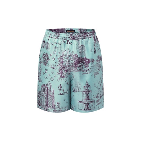 의류 팬츠 프린티드 실크 쇼츠 | 루이비통 공식 온라인 스토어® (크게 보기)