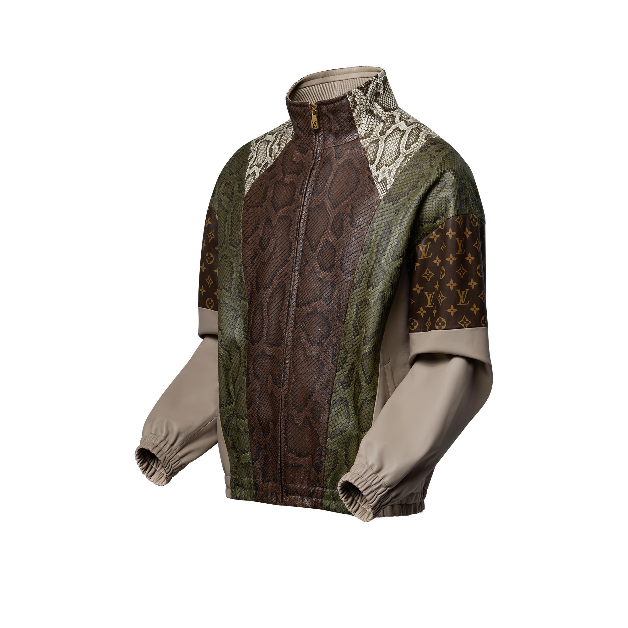  의류 아우터 & 코트 파이톤 믹스 레더 트랙수트 톱 | 루이비통 공식 온라인 스토어® (크게 보기)