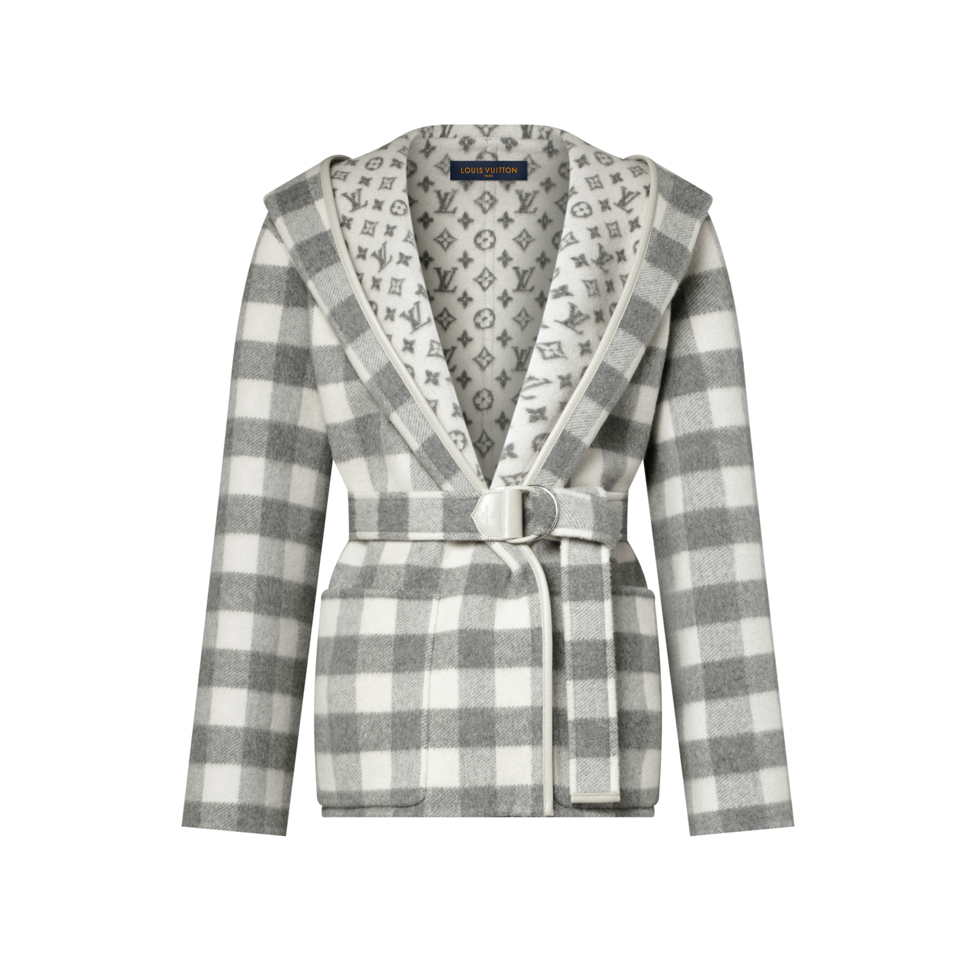  의류 코트 & 재킷 리버서블 쇼트 후디드 랩 코트 | 루이비통 공식 온라인 스토어® (크게 보기)