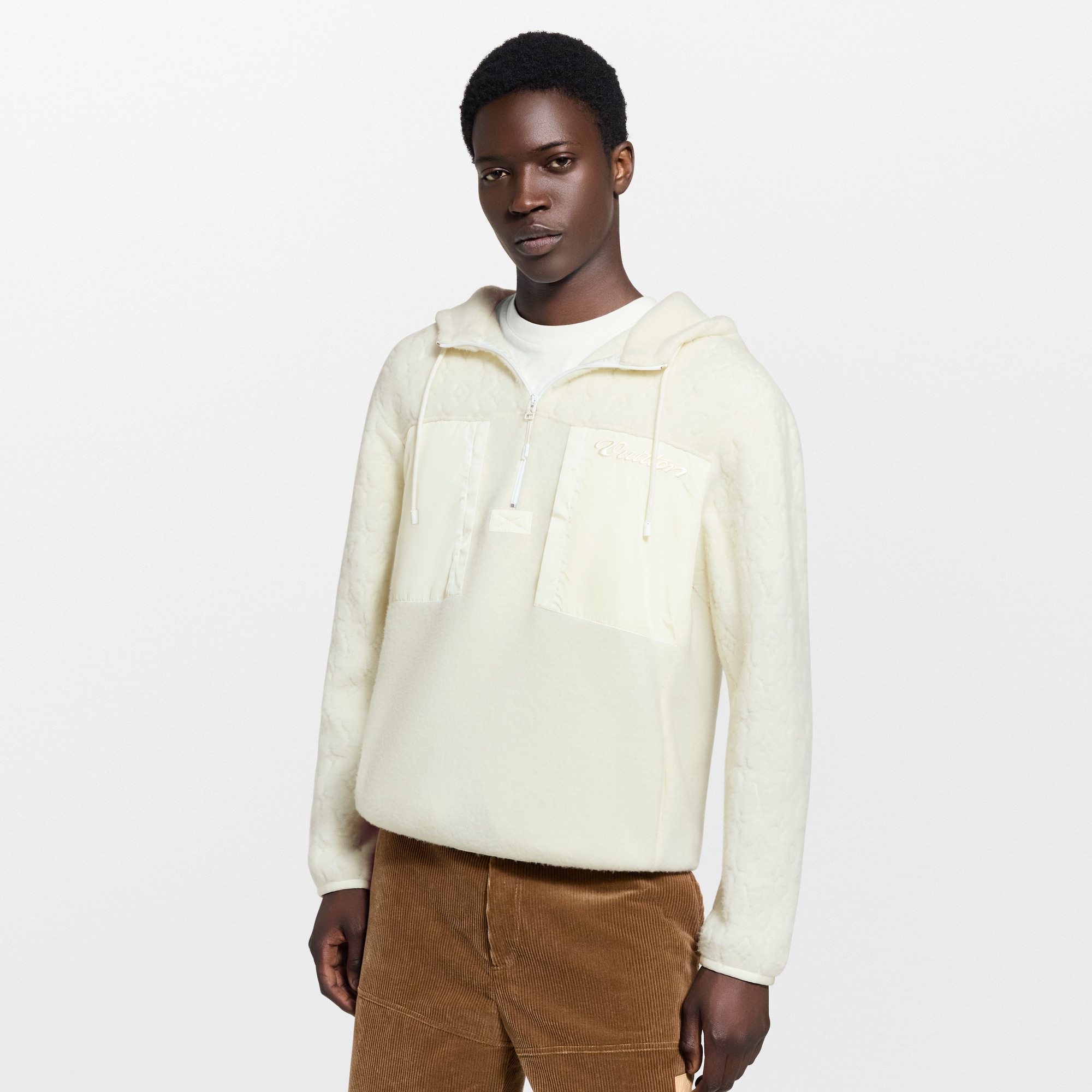  남성 신제품 LV 스키 시그니처 테크니컬 울 파일 후디 | 루이비통 공식 온라인 스토어® (크게 보기)