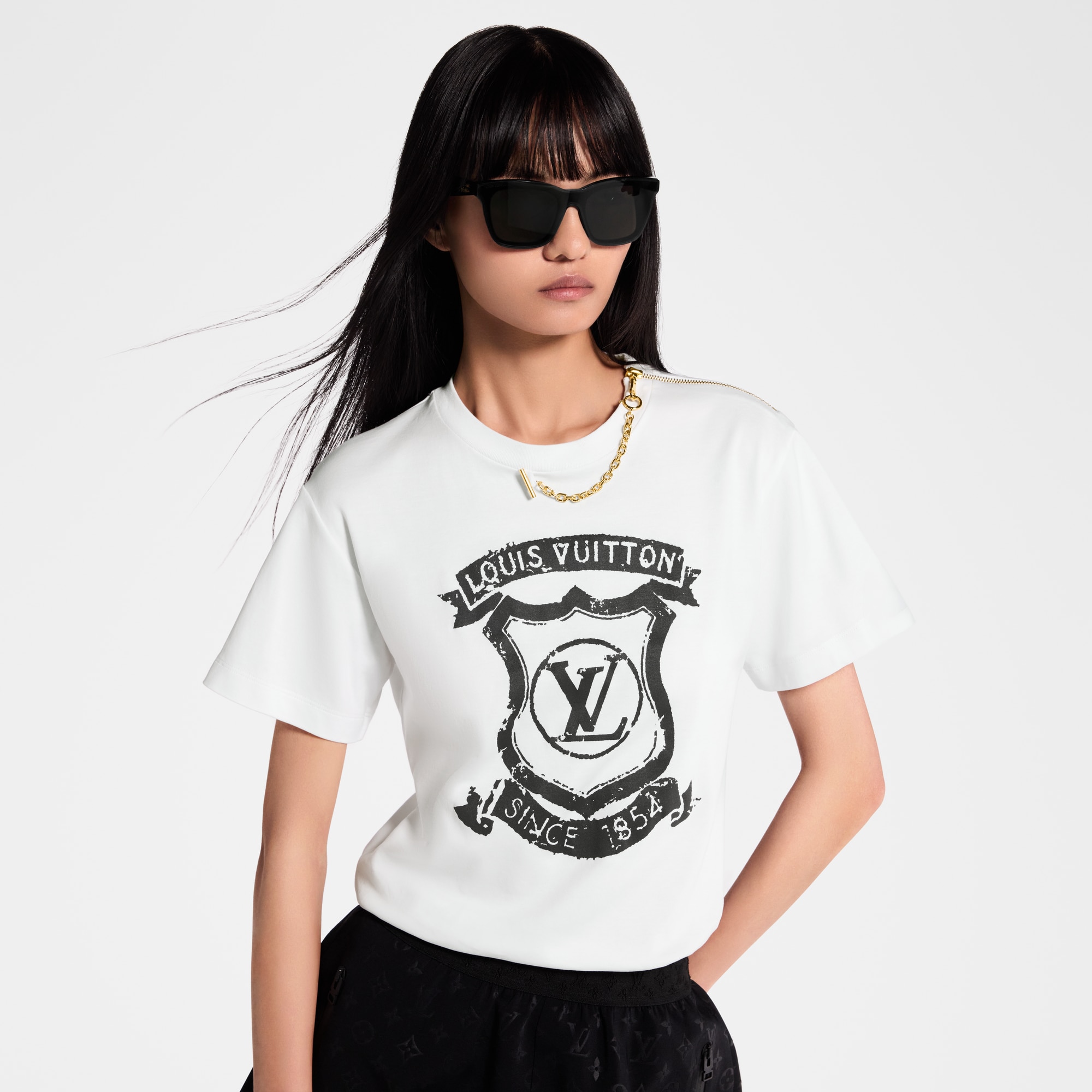  의류 티셔츠 & 블라우스 시그니처 지퍼 디테일 티셔츠 | 루이비통 공식 온라인 스토어® (크게 보기)