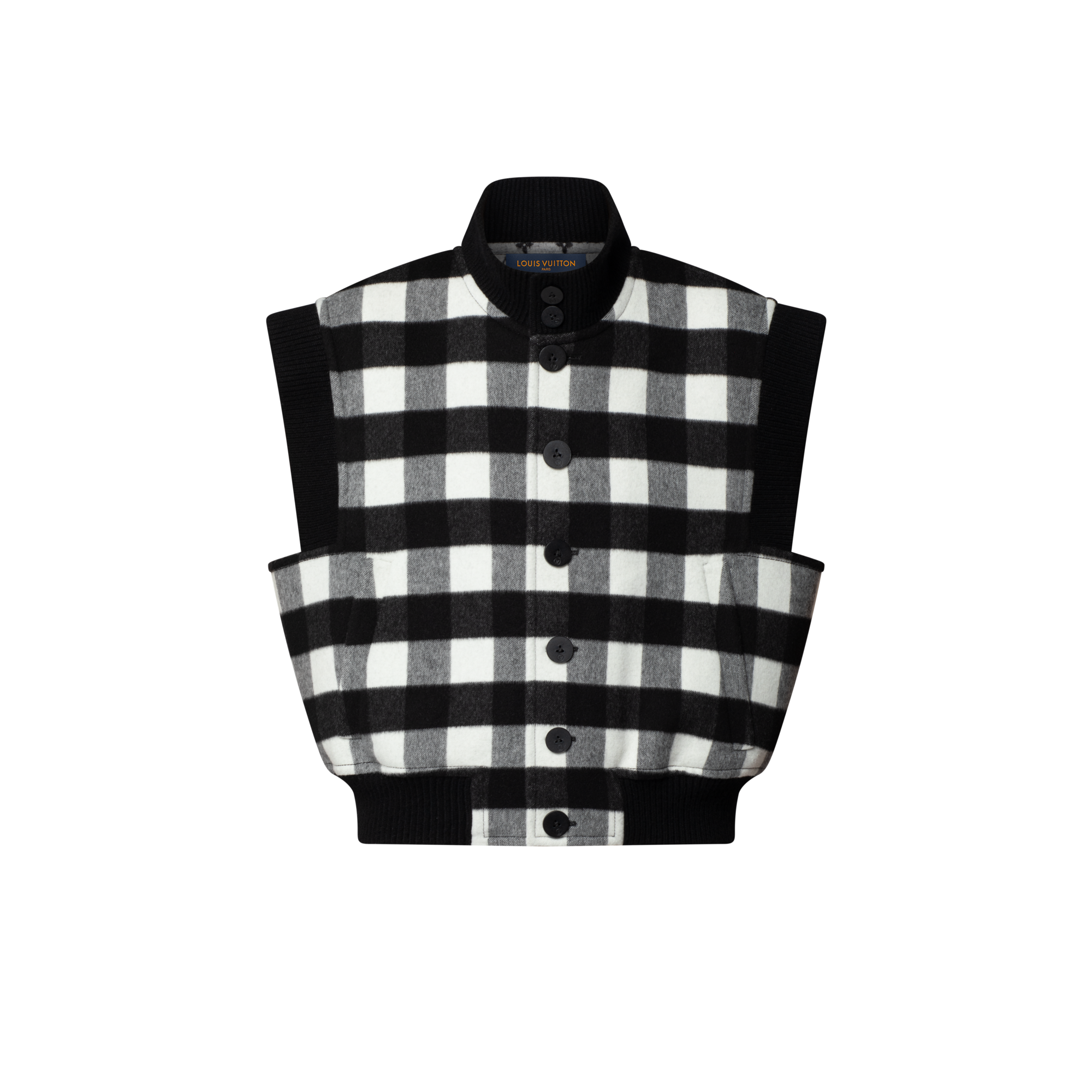  의류 코트 & 재킷 슬리브리스 체크 보머 재킷 | 루이비통 공식 온라인 스토어® (크게 보기)
