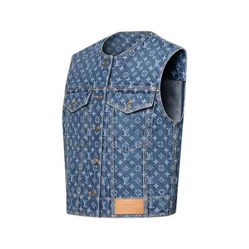 의류 코트 & 재킷 슬리브리스 모노그램 데님 재킷 | 루이비통 공식 온라인 스토어® (크게 보기)