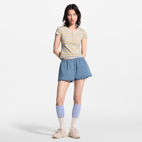 의류 티셔츠 & 블라우스 스트라이프 저지 헨리 티셔츠 | 루이비통 공식 온라인 스토어® (크게 보기)