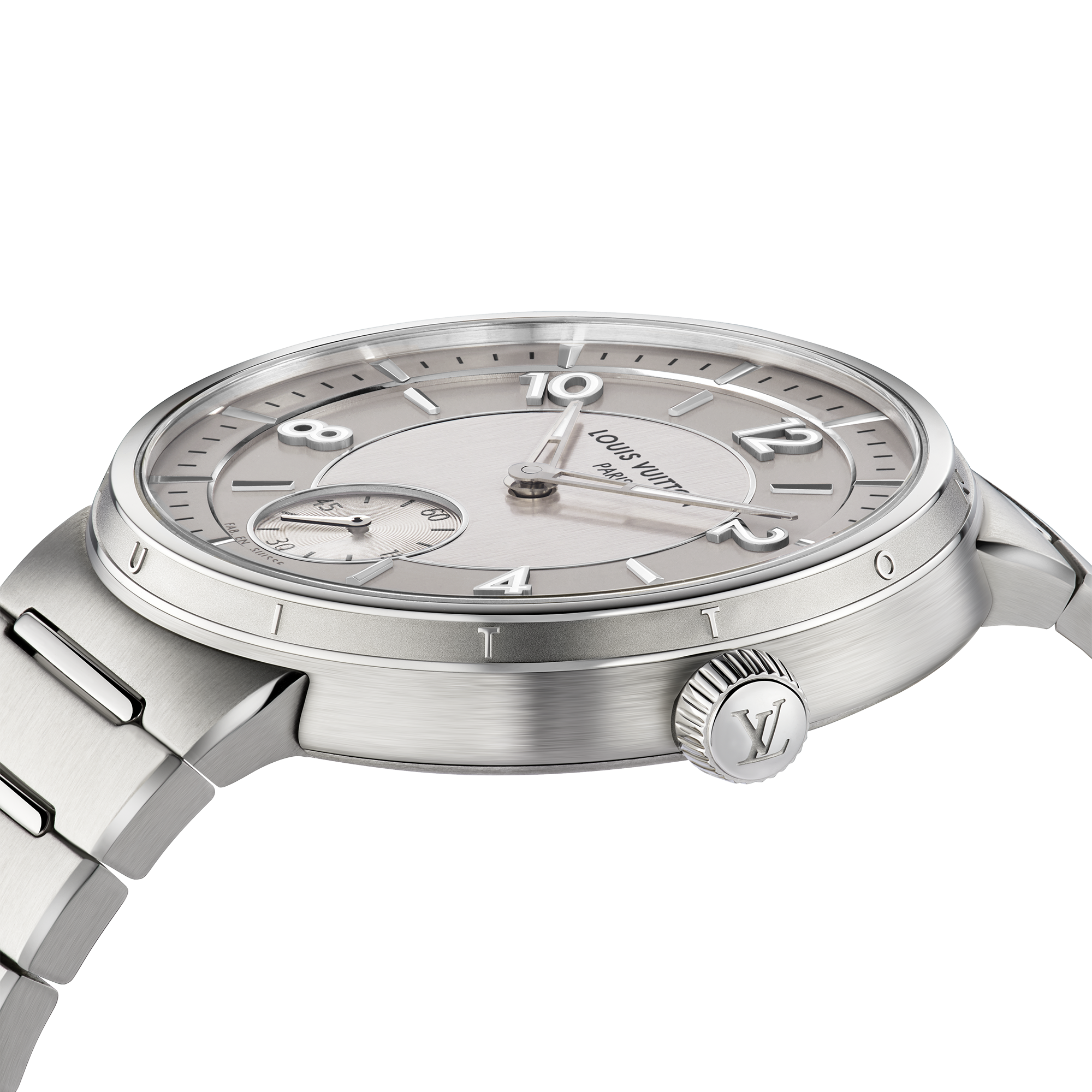  워치 전체보기 } 땅부르 (Tambour), 오토매틱, 40mm, 스틸 | 루이비통 공식 온라인 스토어® (크게 보기)