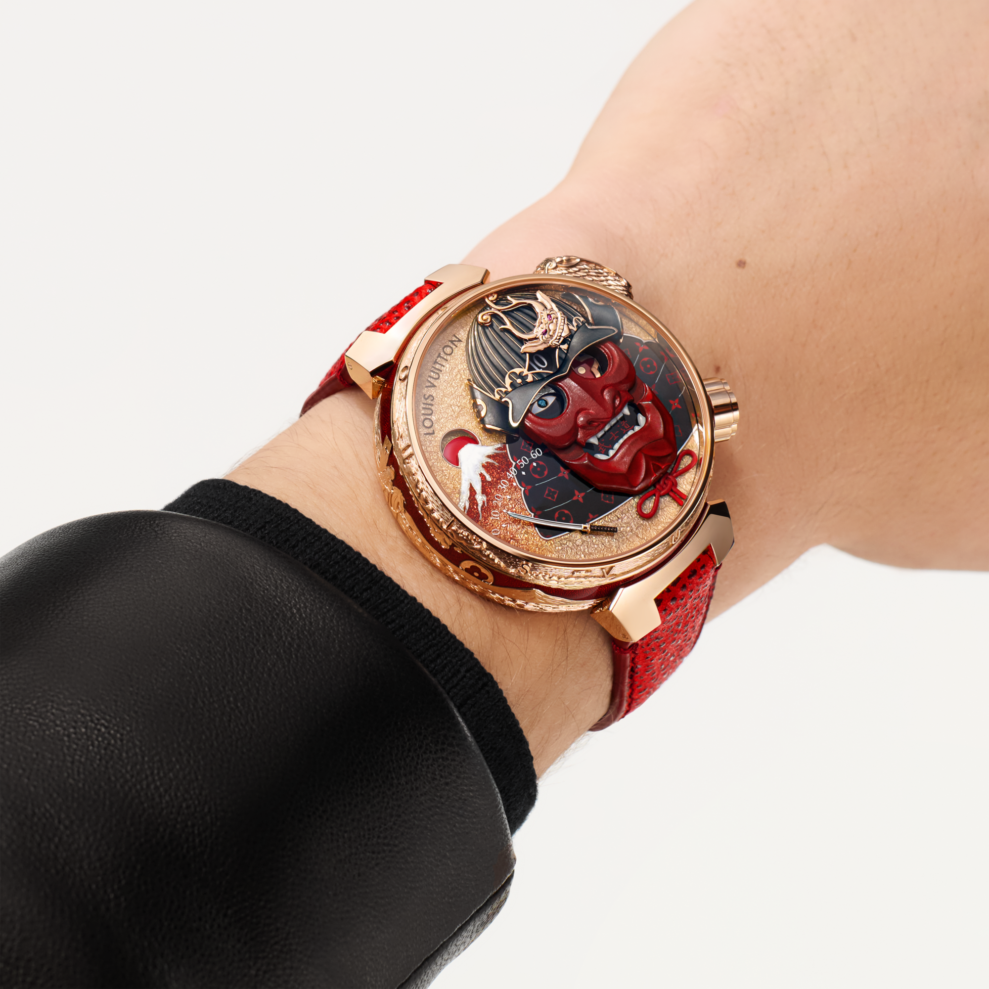  워치 전체보기 } 땅부르 부시도 오토마타 (Tambour Bushido Automata), 매뉴얼, 46.8mm, 핑크 골드 | 루이비통 공식 온라인 스토어® (크게 보기)