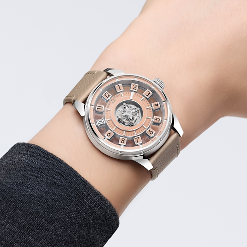 땅부르 스핀 타임 (Spin Time) 에어 플라잉 투르비용, 오토매틱, 42.5mm, 플래티넘 앰비언스 뷰