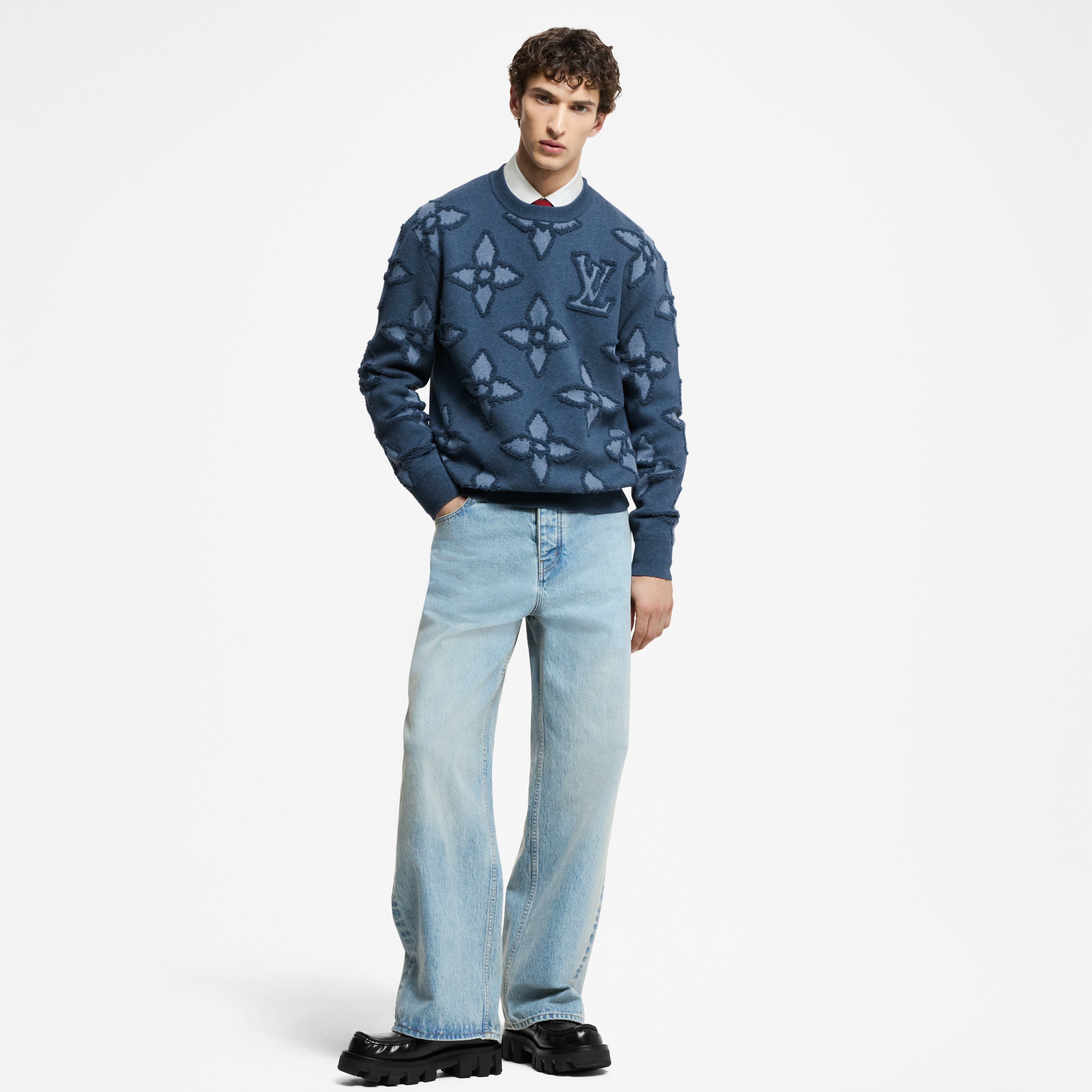  의류 의류 전체 보기 텍스처드 코튼 크루넥 | 루이비통 공식 온라인 스토어® (크게 보기)