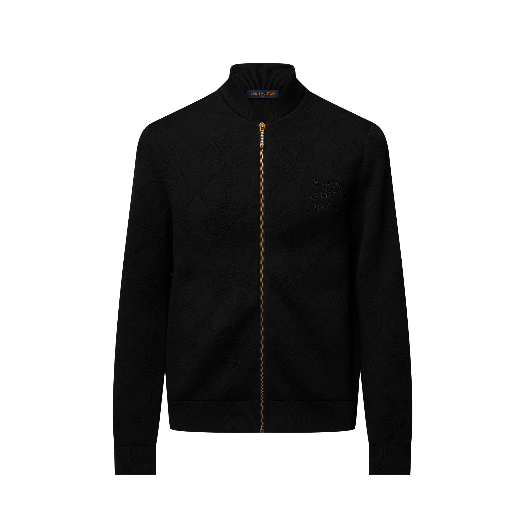  의류 의류 전체 보기 텍스처드 니트 울 블렌드 블루종 | 루이비통 공식 온라인 스토어® (크게 보기)