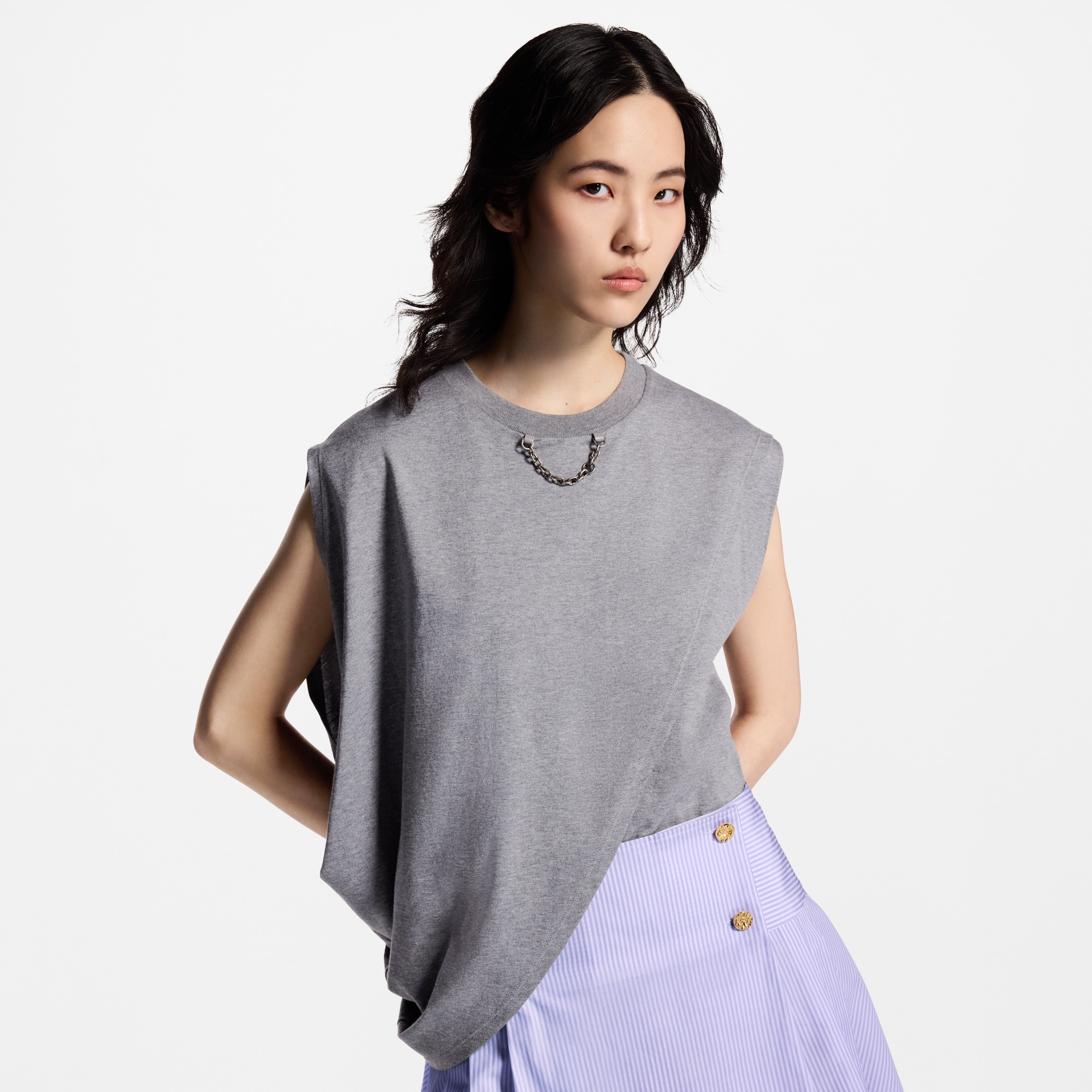  의류 티셔츠 & 블라우스 트위스트 티셔츠 | 루이비통 공식 온라인 스토어® (크게 보기)