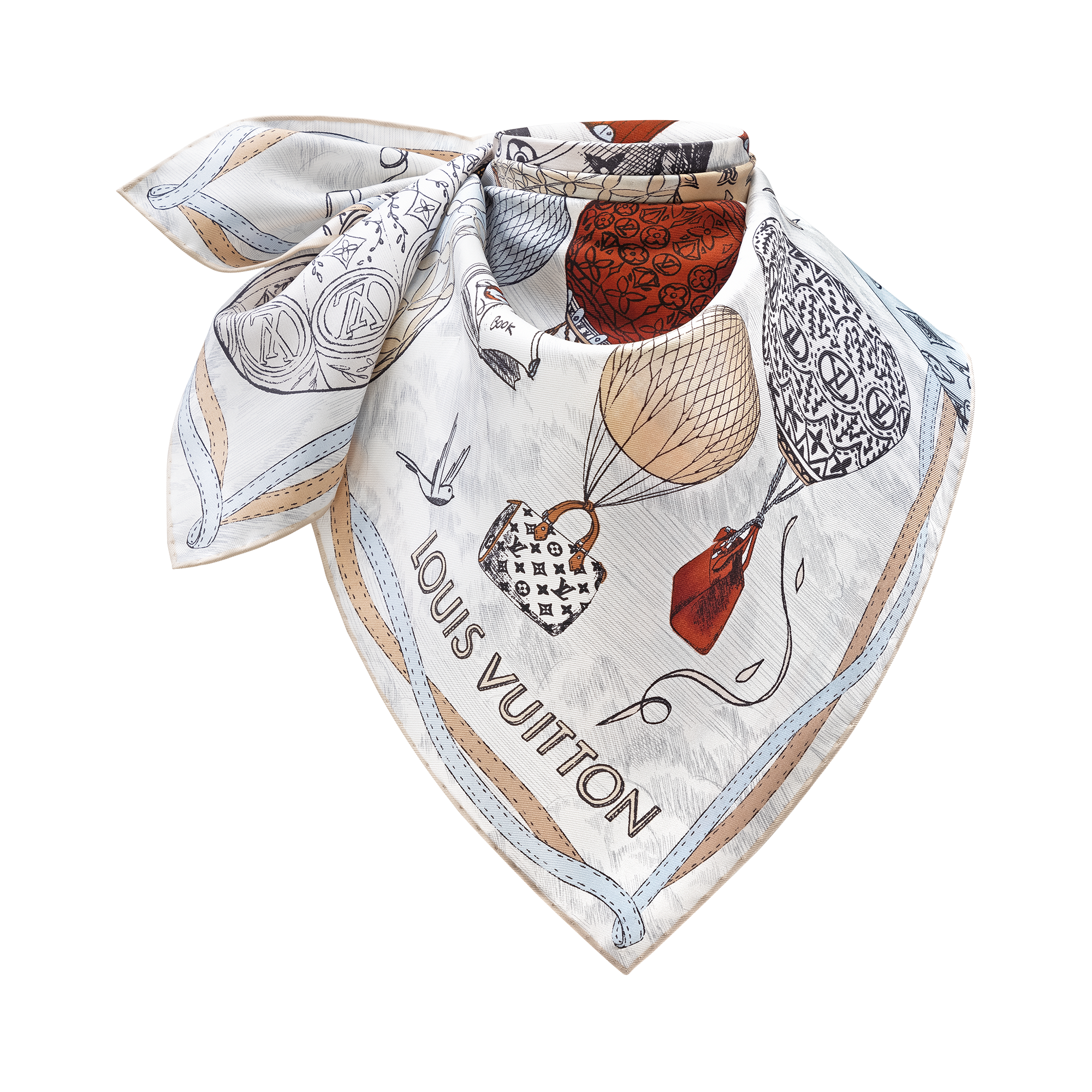 S00 액세서리 실크 스퀘어 & 방도 업 앤드 어웨이 스퀘어 90 | 루이비통 공식 온라인 스토어® (크게 보기)