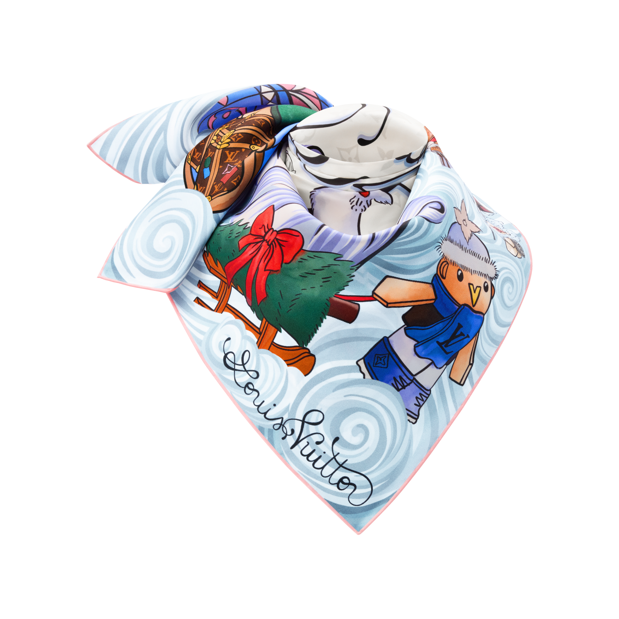 S00 액세서리 실크 스퀘어 & 방도 비비엔 윈터 홀리데이 스퀘어 90 | 루이비통 공식 온라인 스토어® (크게 보기)