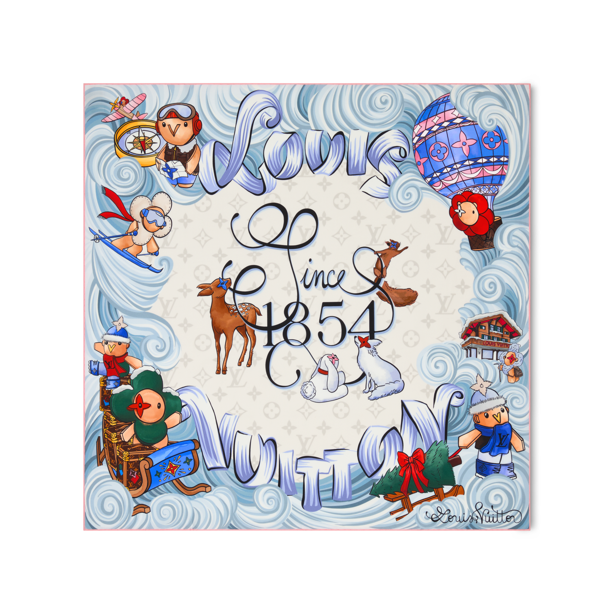 S00 액세서리 실크 스퀘어 & 방도 비비엔 윈터 홀리데이 스퀘어 90 | 루이비통 공식 온라인 스토어® (크게 보기)