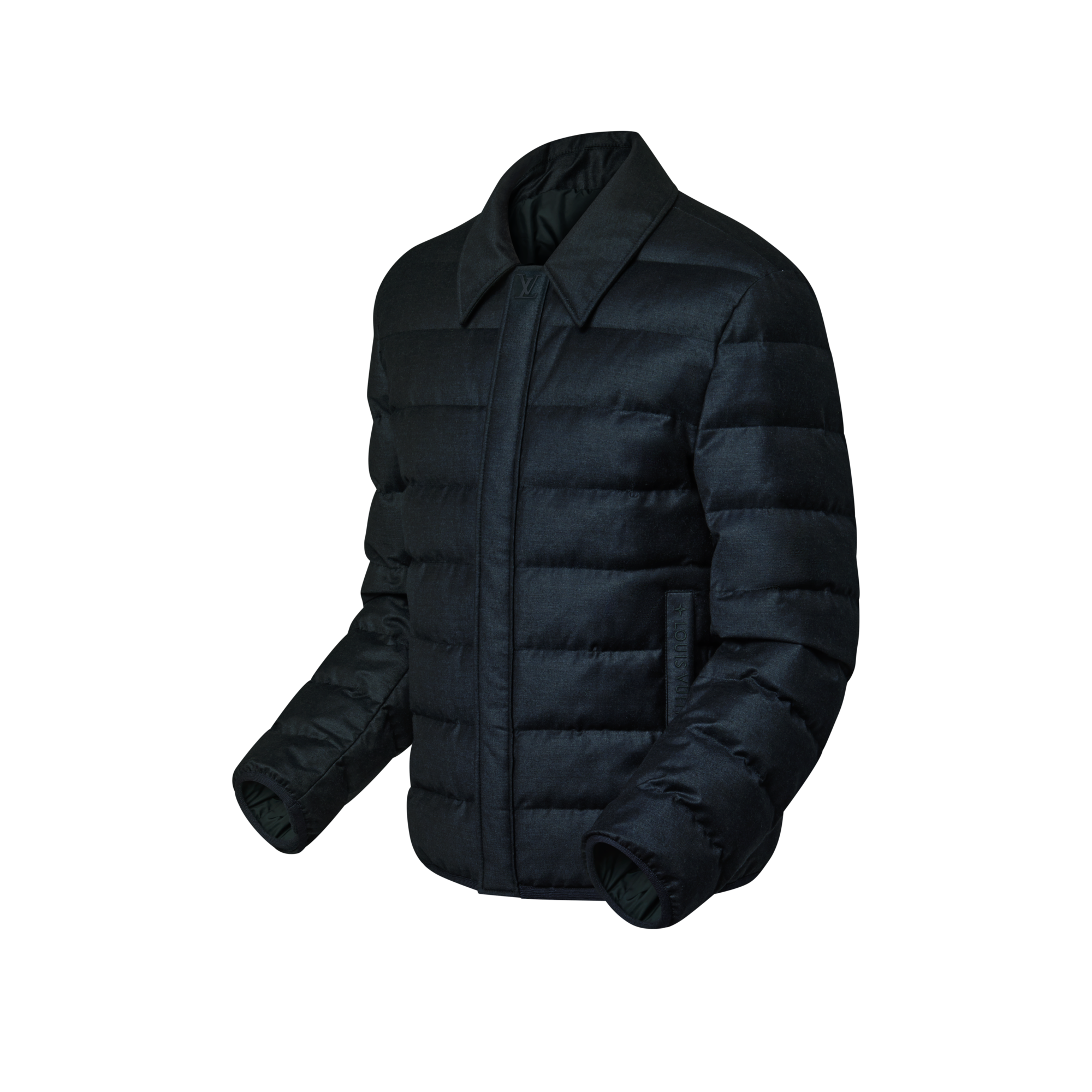  의류 아우터 & 코트 울-실크 블렌드 라이트 다운 블루종 | 루이비통 공식 온라인 스토어® (크게 보기)