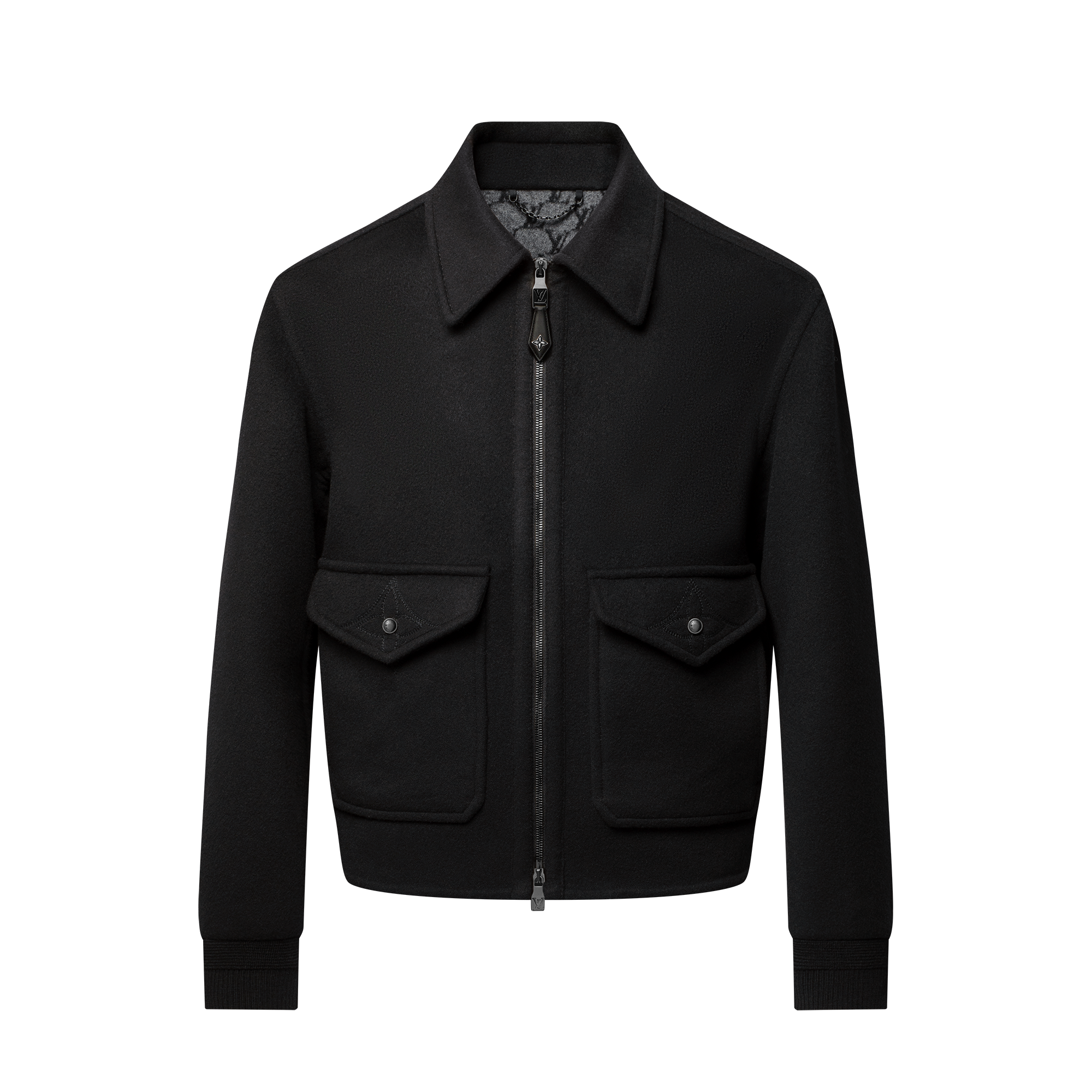  의류 아우터 & 코트 울-실크 더블 페이스 블루종 | 루이비통 공식 온라인 스토어® (크게 보기)